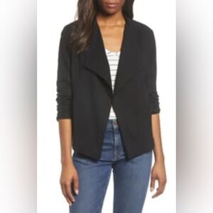 Caslon Black Open Front Cardigan Size Medium 100% Cotton